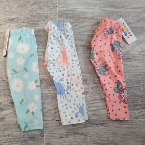 Baby Girl Leggings 6-12mo Dot Dot Smile 3pc Bundle Stretch Elastic Waist NWT